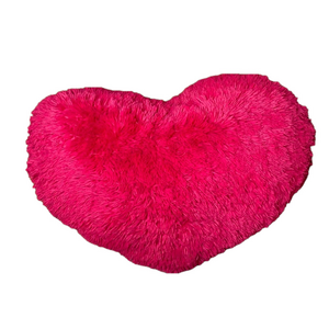 💕 Extra Large 💕 Rose Red Fuzzy Plush Heart Pillow